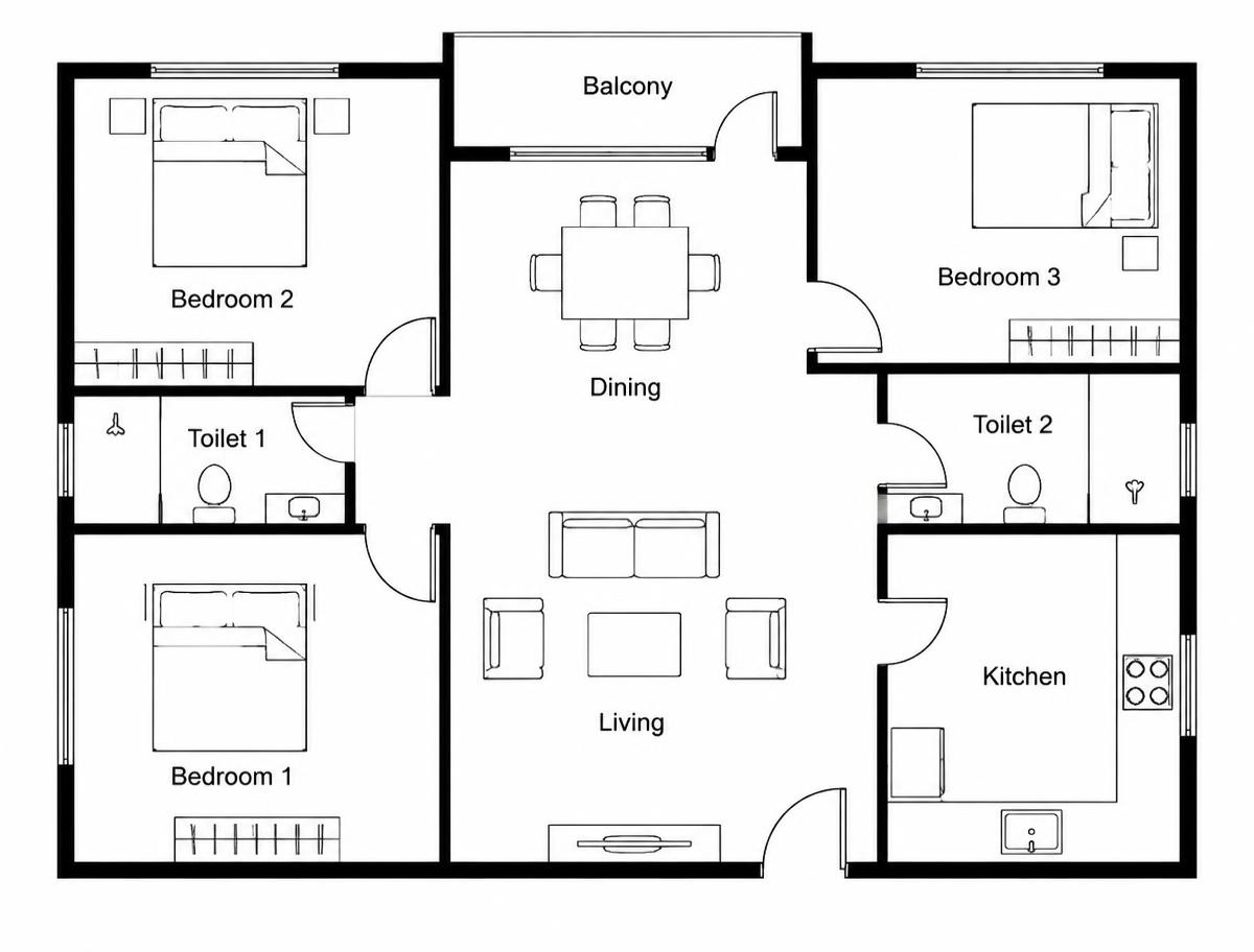 Wadhwa Aravya 3 BHK floor plan